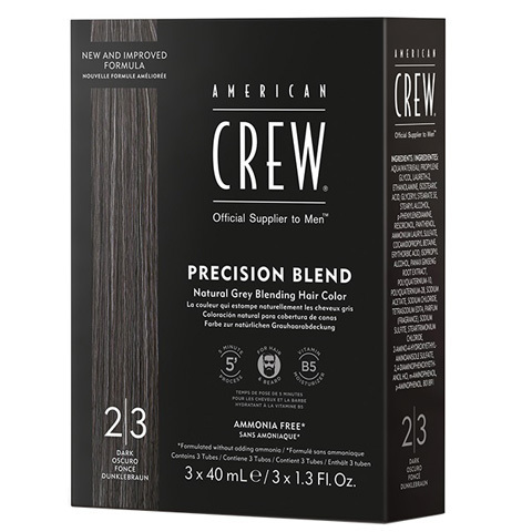 American Crew Precision Blend:Камуфляж для седых волос - темный натуральный тон 2-3 (Natural Gray Coverage Gray Dark)