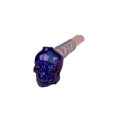 Трубка сувенирная-стекло череп цветные 14 см JX-15