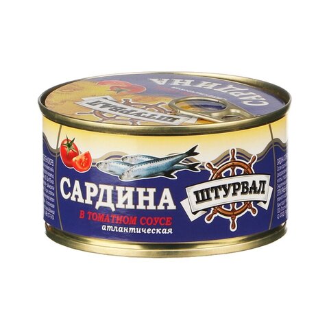 Сардина в томатном соусе Штурвал жб.185гр
