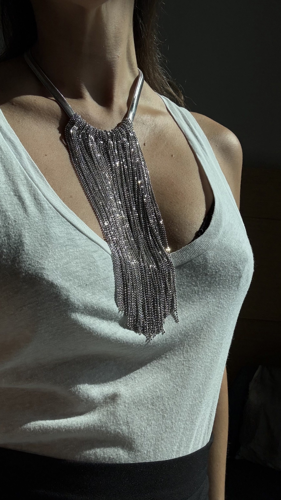 Ожерелье из струящихся мониль PREMIUM QUALITY