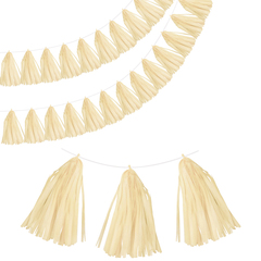 Гирлянда Тассел (помпон кисточка), Белый песок, 35*12 см, 12 листов
