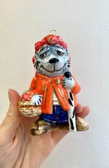 Ёлочная игрушка Ёжик с яблоками