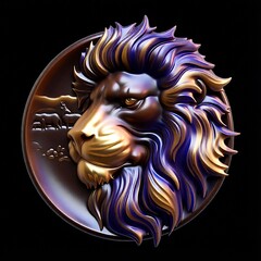 Силиконовый молд Лев (медальон) № 0477