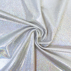 Купить оптом голографический белый бифлекс с радужными блестками в интернет-магазине Strazok.ru