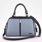 Сумка Саломея 257 гладкий серо-голубой + черный