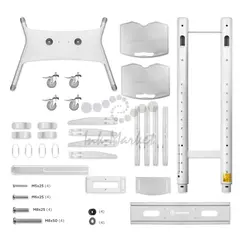 ONKRON мобильная стойка для ТВ 50"-86", макс 105.9кг, белая TS1881 — фото 7