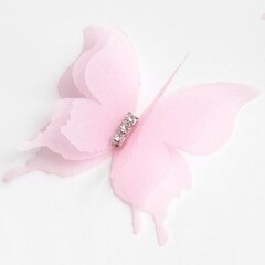 Бабочки декоративные, Шифоновые трехслойные, Розовый, 5 см, 10 шт