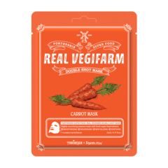 Маска для лица Fortheskin Super Food Real Vegifarm Double Shot Mask Carrot Морковь для чувствительной кожи 23 мл