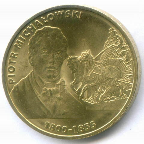2 злотых 2012 год. Польша. Художник Петр Михаловский. Латунь, диаметр 27 мм. AUNC