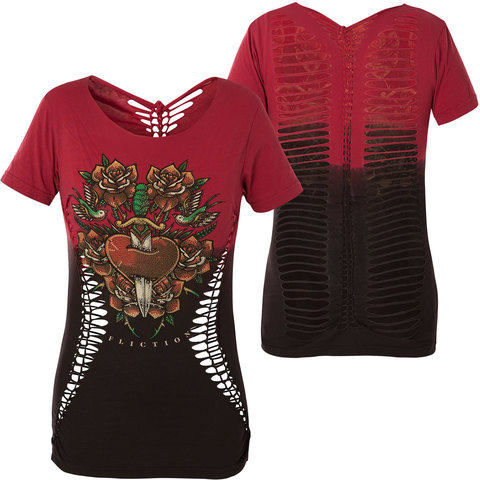 Affliction | Футболка женская VIOLA HEART AW21310 перед и спина