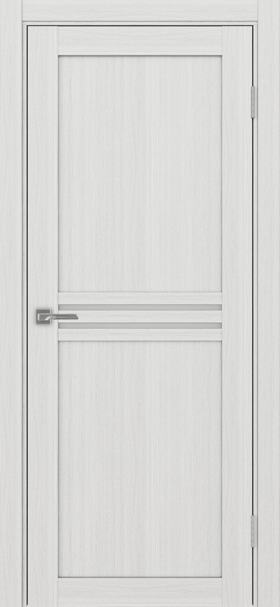 Дверь межкомнатная Оптима Порте Турин 552.12, цвет серебристый ясень, экошпон, стекло мателюкс