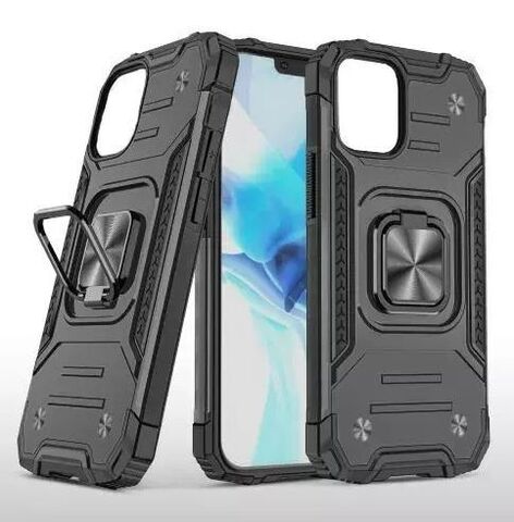 Противоударный чехол для Xiaomi 13 Pro черный с пластиной для магнитного автодержателя и кольцом подставкой, чехол на Сяоми 13 Про