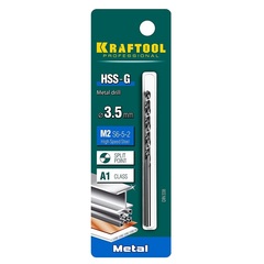 KRAFTOOL HSS-G, 3.5 х 70 мм, сталь P6M5, сверло по металлу (29651-3.5)