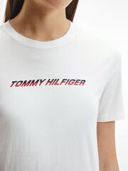 Женская теннисная футболка Tommy Hilfiger Regular Graphic C-NK Tee SS - ecru