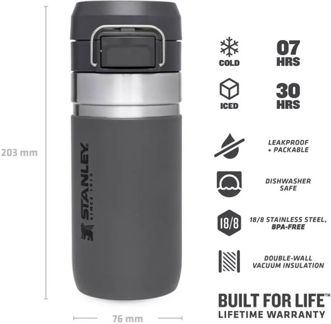 Картинка термостакан Stanley GO Quick Flip 0,47 Charcoal - 4