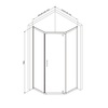 Am.Pm W90G-405-090MT Душевое ограждение Gem 5-corner Pivot 90x90 стекло прозрачное, профиль матовый хром,