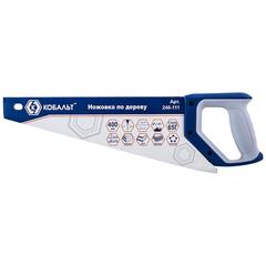 Ножовка по дереву КОБАЛЬТ 400 мм, шаг 3,5 мм / 7 TPI, закаленный зуб, 3D-заточка, чистый рез, 2-х комп. рукоятка (246-111)