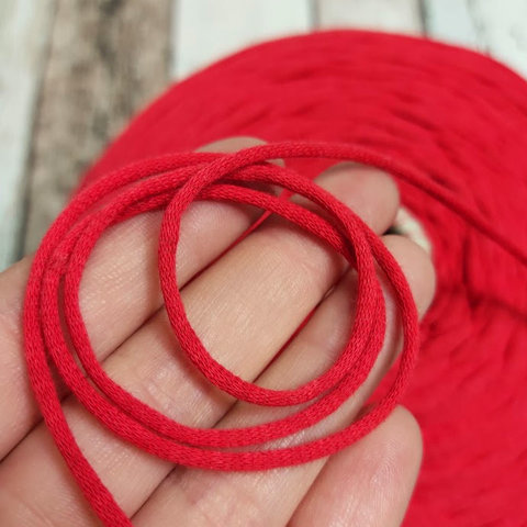 Хлопковый шнурок с наполнителем E.MIROGLIO / ROPE 220 красный