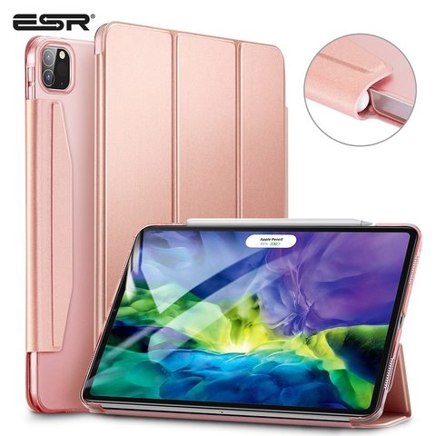 Ударопрочный магнитный чехол ESR Rebound Pencil Case для iPad Pro 11 2020 (Розовый)