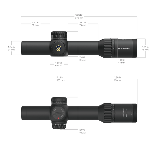 Vector Optics Continental X10 1-10x28 ED FFP, сетка VET-CTR, (SCFF-47)