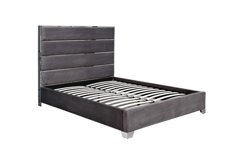 Кровать двуспальная велюровая 170x213x140см Garda Decor с высоким изголовьем