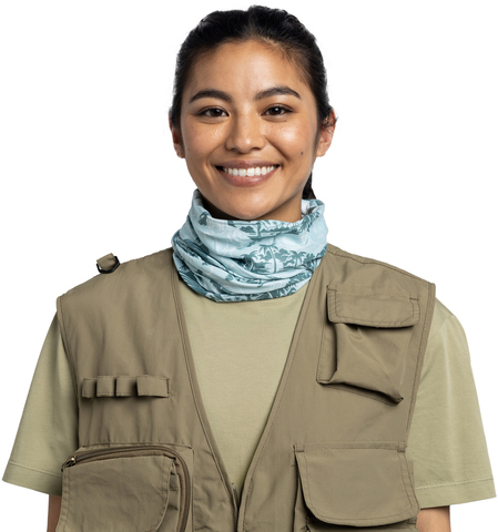 Картинка бандана-труба Buff CoolNet Salt Seagrove Green - 3