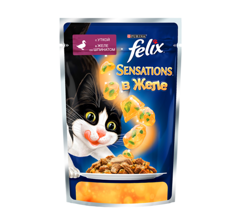 Felix Sensation пауч для кошек с треской и томатом в соусе  85 г