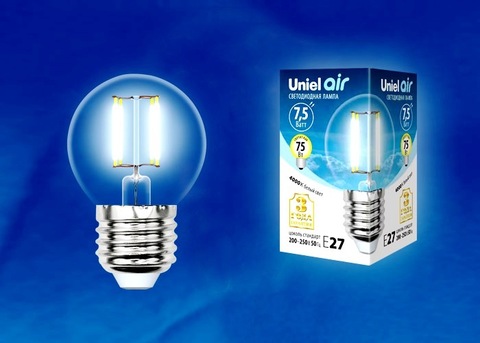 Uniel Лампа LED-G45-7,5W/NW/E27/CL Air (белый свет)