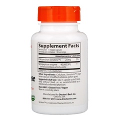 Doctor's Best, Серрапептаза Best, 40 000 SPU, 90 растительных капсул