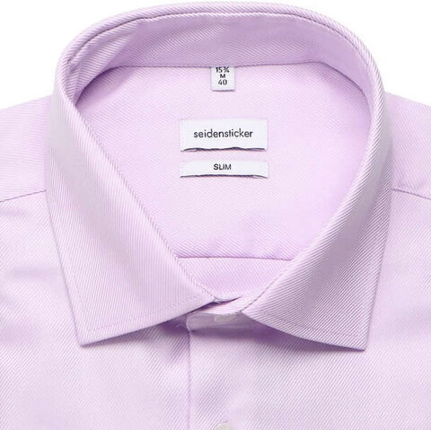 Сорочка мужская Seidensticker Slim Fit 01.653690-82 сиреневая из твила