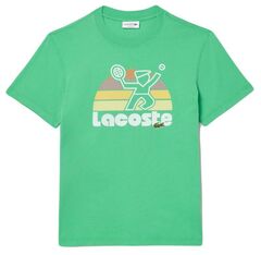 Теннисная футболка Lacoste Washed Effect Tennis Print T-Shirt - Green