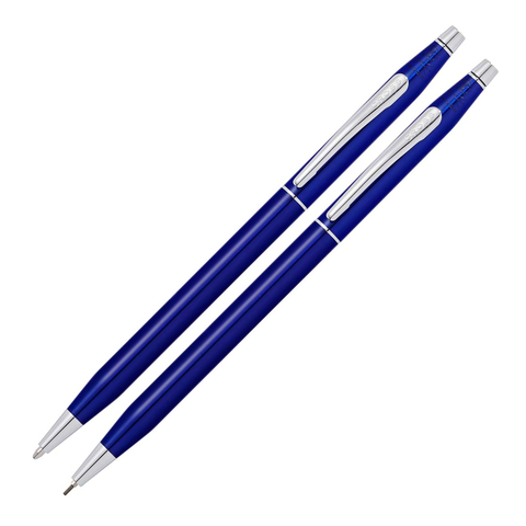 Набор подарочный Cross Classic Century, Translucent Blue Lacquer, шариковая ручка + карандаш (AT0081-112)