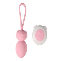 Розовые вагинальные шарики с петлёй и пультом ДУ - 