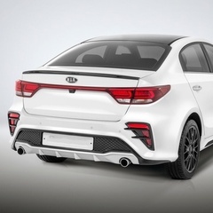 Бампер передний Kudos раздвоенный глушитель на Kia Rio