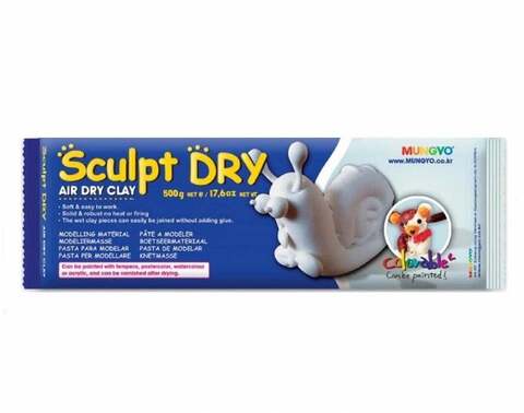 Глина для моделирования 500гр белая Sculpt Dry, MUNGYO