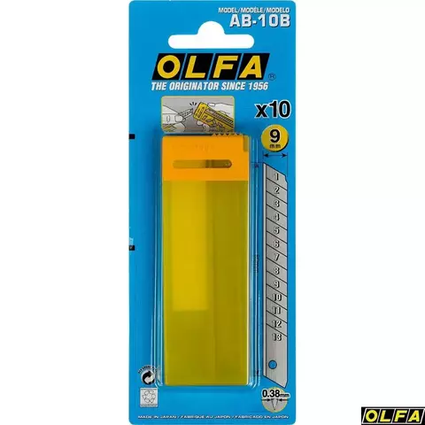 OLFA 9х80х0.38 мм 10 шт., Сегментированные лезвия (OL-AB-10B)