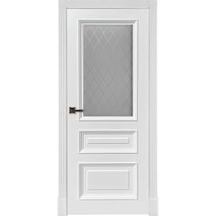 Купить Межкомнатная дверь эмаль Кардинал белая остеклённая