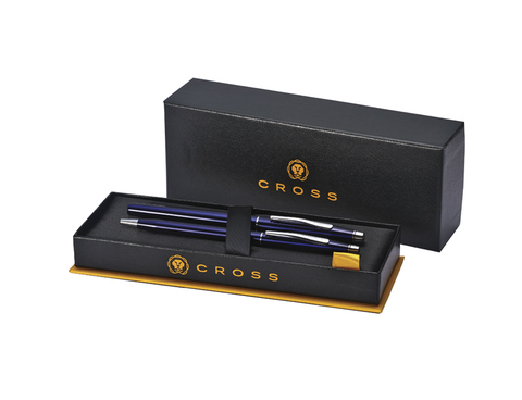 Набор подарочный Cross Classic Century, Translucent Blue Lacquer, шариковая ручка + карандаш (AT0081-112)