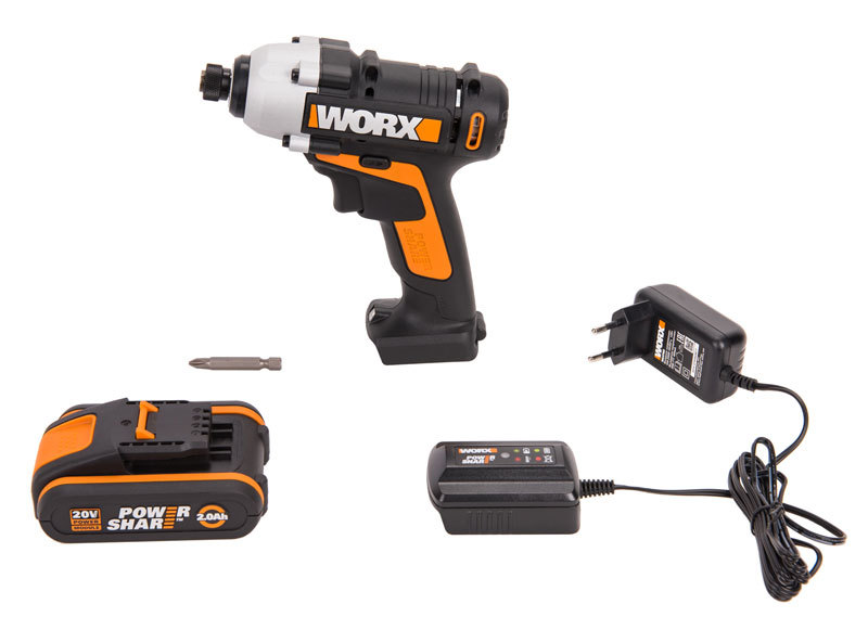 Винтоверт аккумуляторный WORX WX290.1, 20В, 2Ач x1, кейс