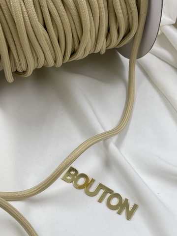 Шнур круглый бежевый (песочный) метражом 5 мм