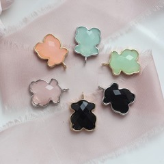 УЦЕНКА!!! Подвеска Мишка граненный, мятный, 18*15 мм, позолота У034