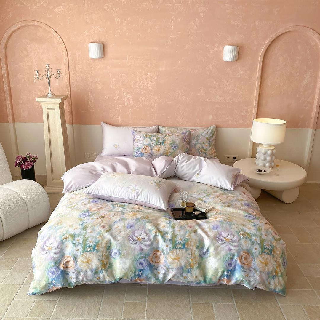 ZEPHYR HOME КПБ Египетский хлопок светоло роз цветы