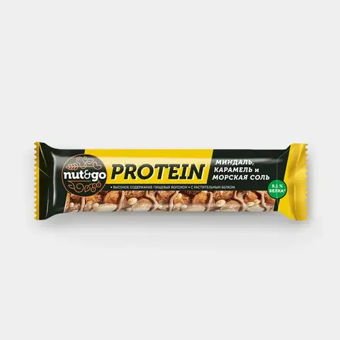 Миндальный батончик «Nut&Go» Protein, с карамелью и морской солью, 40 г
