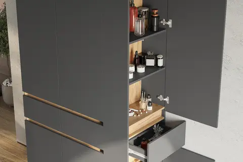 Шкаф-стеллаж Багира дуб крафт / графит