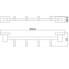 Планка с 4-я крючками BELZ B90315-4, черный