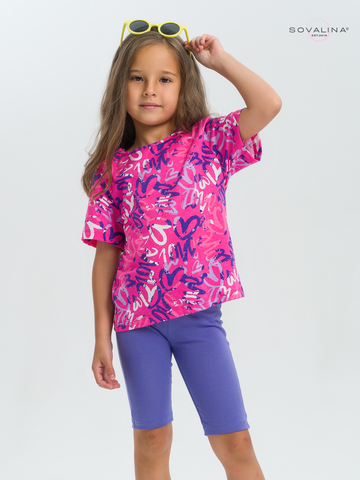 Костюм Актив надписи фуксия-вери-пери