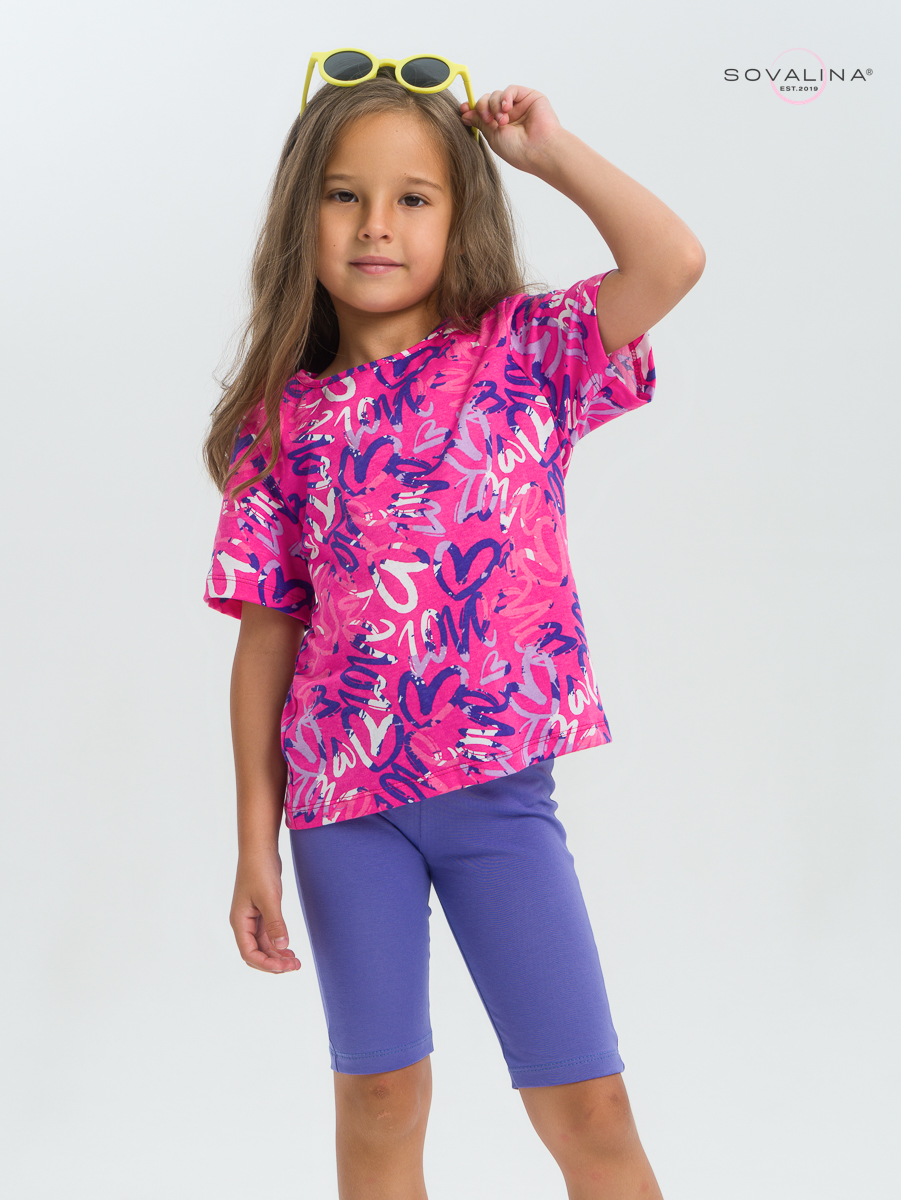 Костюм Актив надписи фуксия-вери-пери