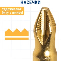 Бита отверточная ПРАКТИКА Эксперт PH-2 х 50мм Tin (10шт) (036-933)