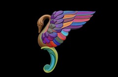 Силиконовый молд № 2347 Ножка Лебедь левый 2 D