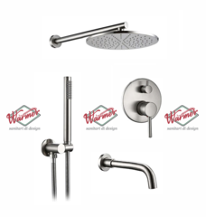 Душевой комплект  3в1 Warmer Brushed Chrome Line 400101-10D